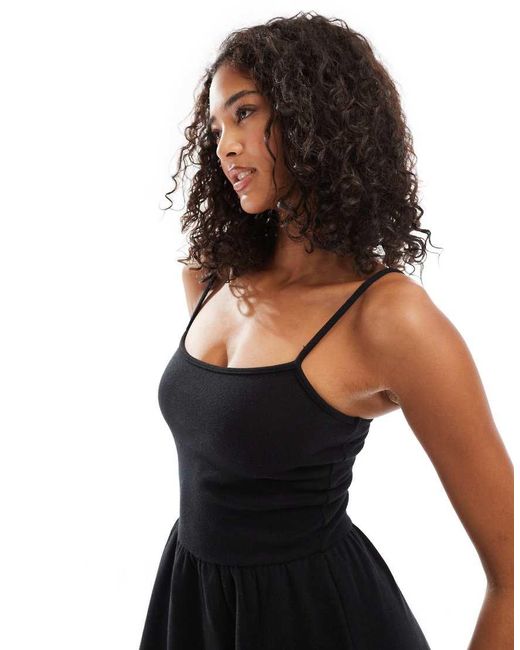 ASOS Superzachte 2-In-1 Gelaagde Mini Jurk in het Black