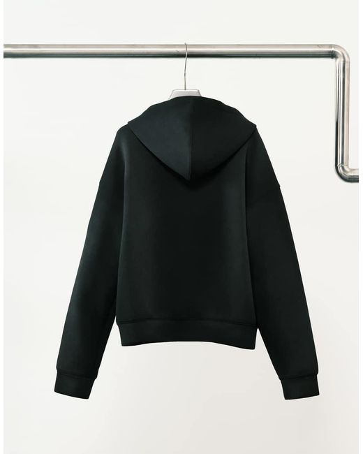 Weekday Black Scuba-style Fabric Zip Up Hoodie for men