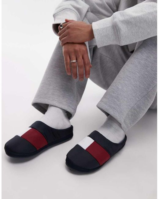 Tommy Hilfiger Gray Nylon Flag Slippers for men