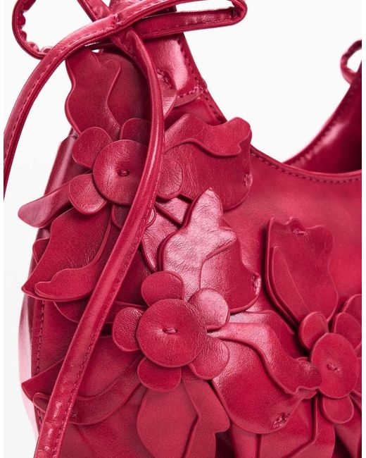 Desigual Red Small Bag Flower Appliqués