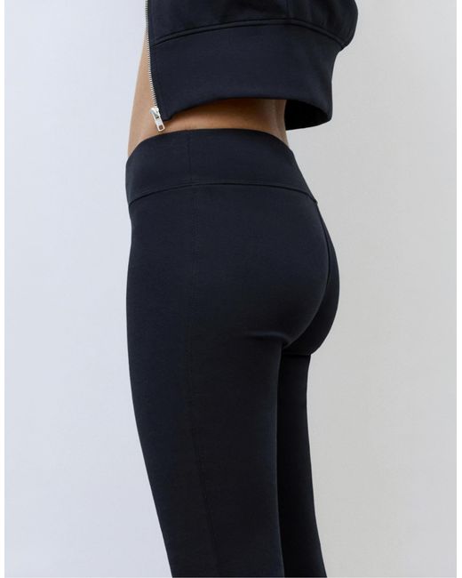 Pantalon évasé en maille interlock Pull&Bear en coloris Blue