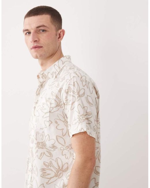 Jack & Jones Natural Short Sleeve Slim Shirt for men