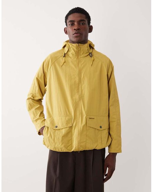 Barbour Yellow Re-engineered Wading Hooded toggle Jacket for men