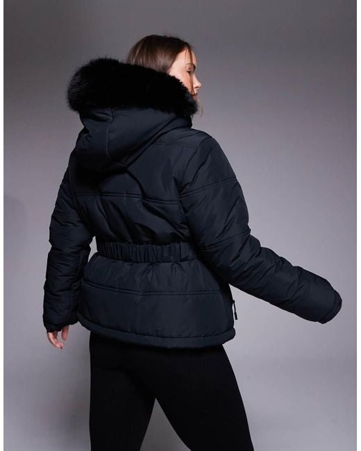 ASOS 4505 Ski & Snow Blue Asos 4505 Curve Ski Icon Water Repellent Insulated Belted Ski Jacket