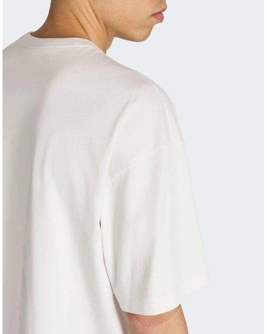 Adidas Originals White Trefoil Essentials Spacer Loose Tee for men
