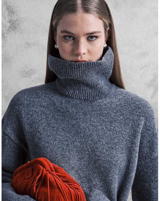 Pretty Lavish Gray Knit Midi Dress