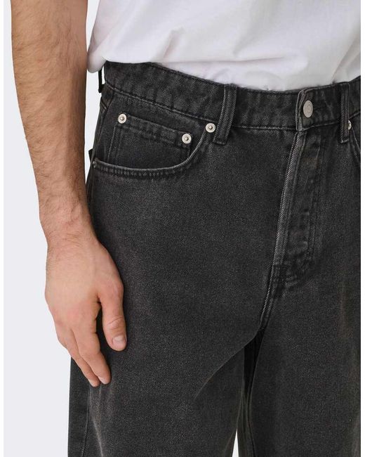 Only & Sons White Wide-Fit Jeans for men
