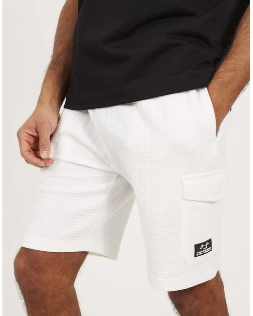 Brave Soul Black Patch Pocket Elasticated Waist Shorts for men