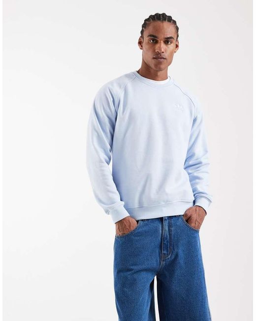 Adidas Originals Blue Essential Crew Neck Sweatshirt for men