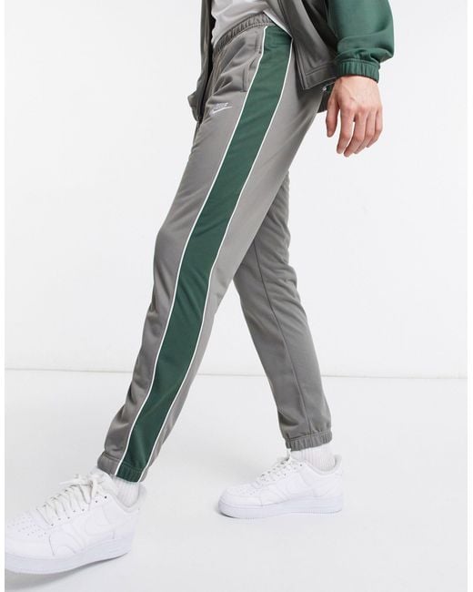 nike club polyknit tracksuit set in grey