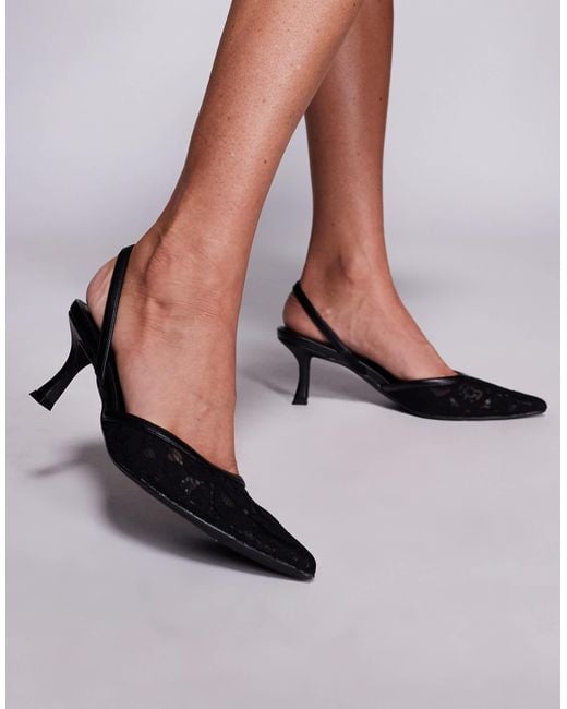 SIMMI Black Simmi London Gracelyn Wide Fit Pointed Heeled Mule