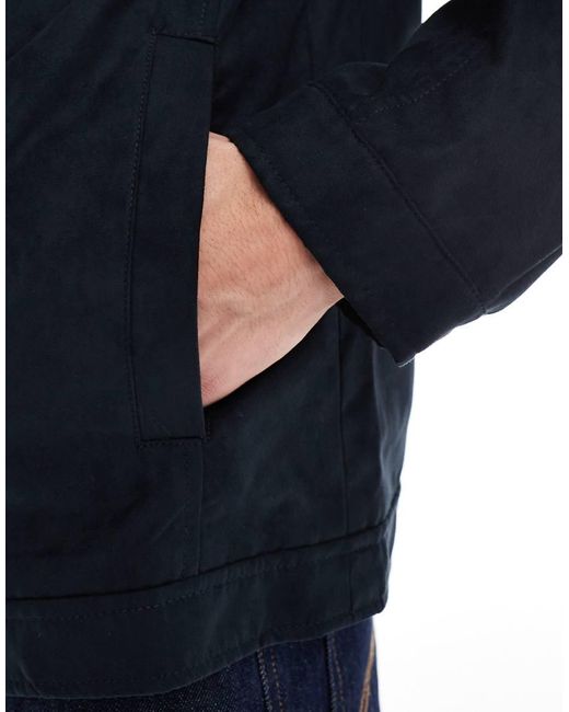 Jack & Jones Blue Faux Suede Harrington Jacket for men