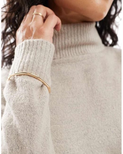 Brave Soul Natural Oversized Knitted Rollneck Maxi Dress