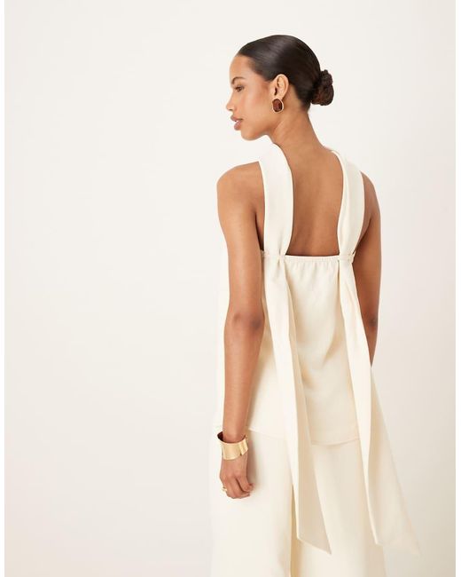 ASOS White Tailored Bandeau Top With Scarf Detail Co-Ord