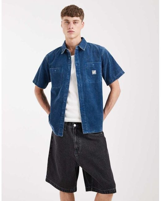 Santa Cruz Blue Stamped Big Loose Fit Shorts for men