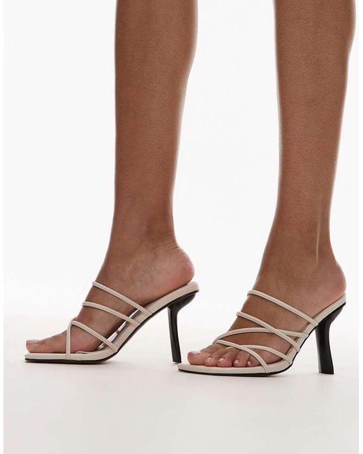 TOPSHOP Brown Foxy Heeled Strappy Sandal