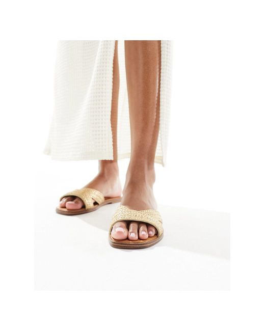 ALDO White Caria Woven Flat Sandals