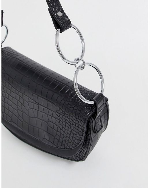 Download Lyst - Skinnydip London Ride Black Mock Croc Shoulder Bag ...