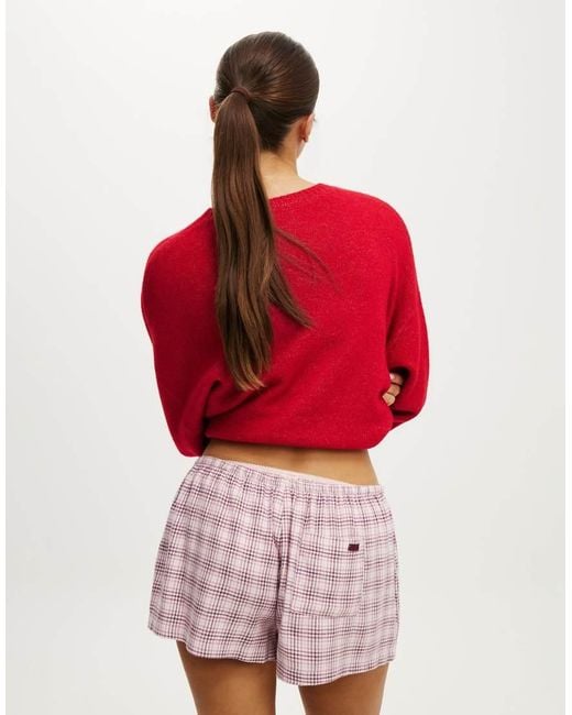 Cotton On Red Cloud Soft Flannel Short