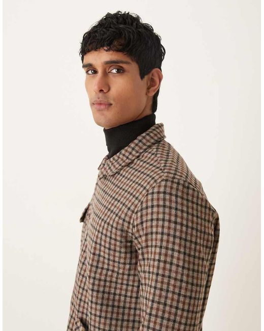 Pompeii UK Brown Pompeii Wool Blend Shacket for men