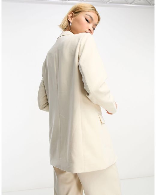 Blazer ajusté d'ensemble - beige Object en coloris Natural