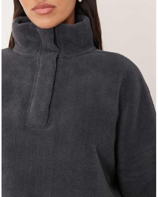 ASOS Gray Lounge Microfleece Oversized Collar Sweatshirt