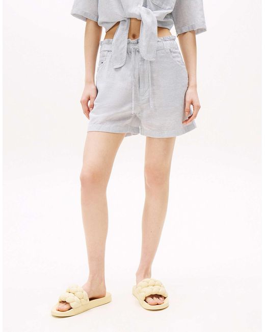 Tommy Hilfiger Blue – shorts aus baumwoll-leinen