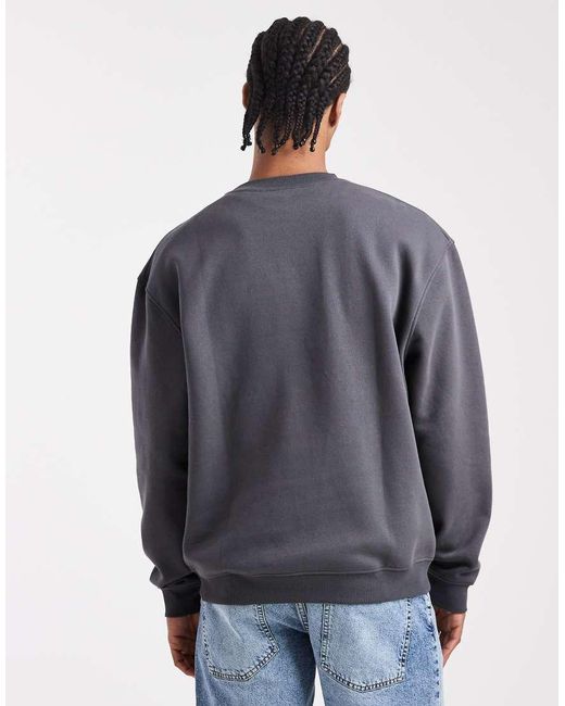 ASOS Gray Essentials Relaxed Fit Sweatshirt for men