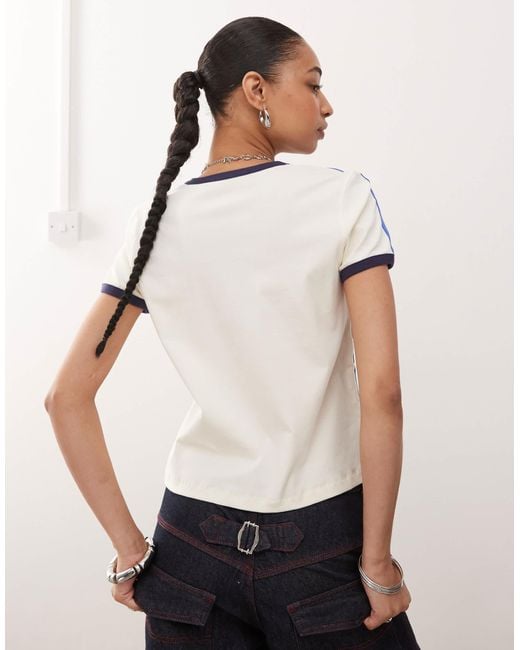 Lioness Natural Mon Cherie Graphic Contrast Side Stripe Baby Tee