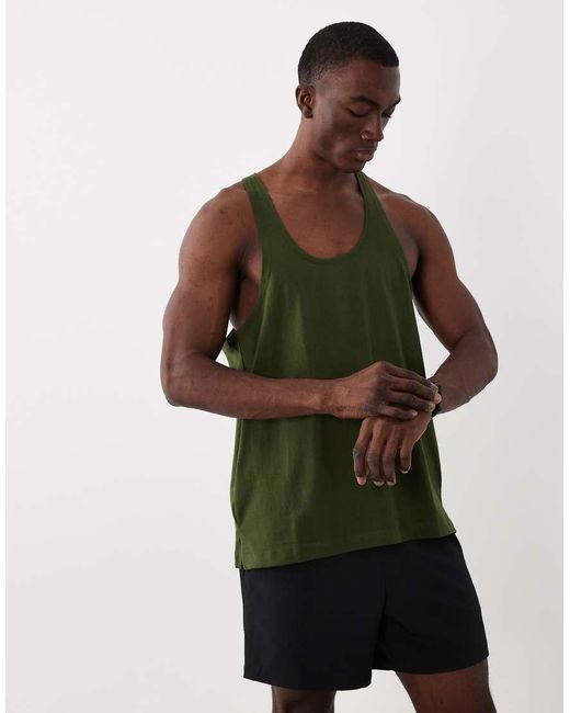 4505 Green Icon Cotton Stringer Vest With Quick Dry Finish for men