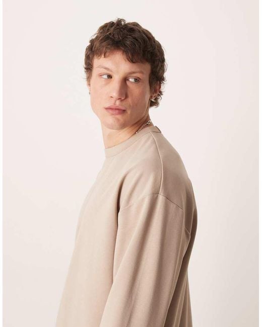 ASOS Natural Breathemaxtm Heavyweight Oversized Long Sleeve T-shirt for men