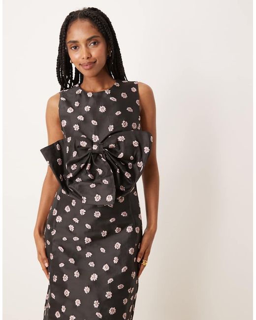 Sister Jane Black Rose Bells Jacquard Bow Dress
