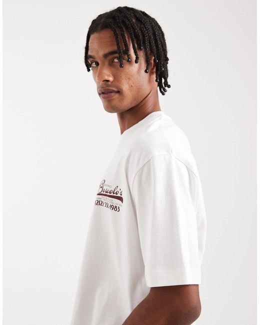 ASOS White Relaxed T-shirt With Text Graphic for men