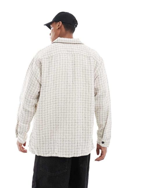 Jack & Jones White Textured Overshirt for men