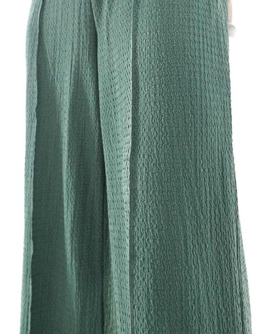 Vero Moda Jersey Broek Met Textuur En Naad Aan De Voorkant in het Green