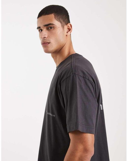 Cotton On Gray Box Fit T-shirt With Graphic for men