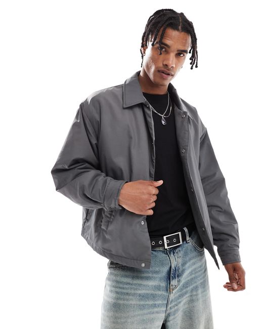 ASOS – cropped oversize-trainerjacke in Gray für Herren