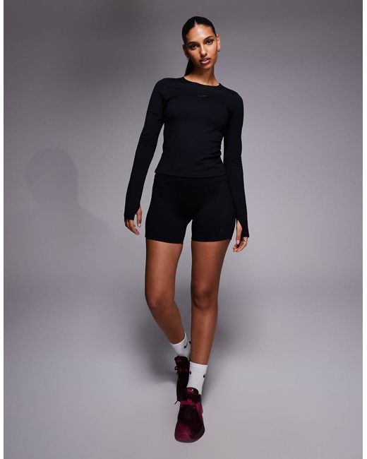 Nike Black Nike One Training Long Sleeve Fitted Top