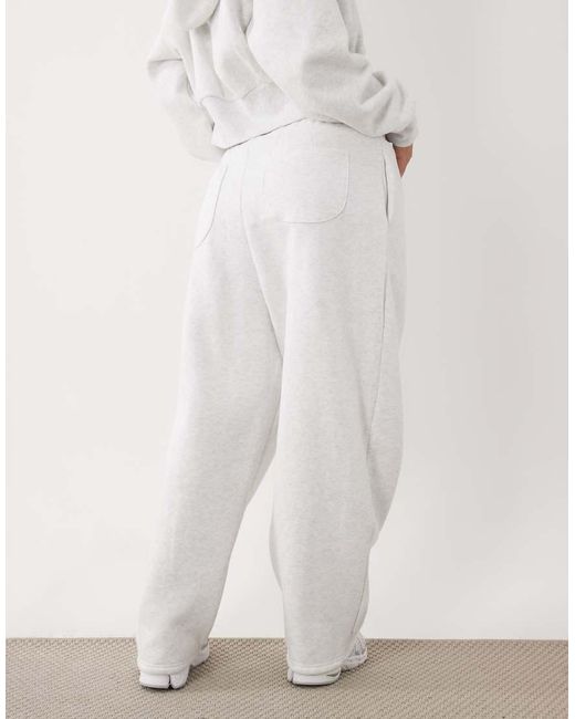 Wanderdoll White Sloane Premium Cotton Blend Barrel Leg Trackies