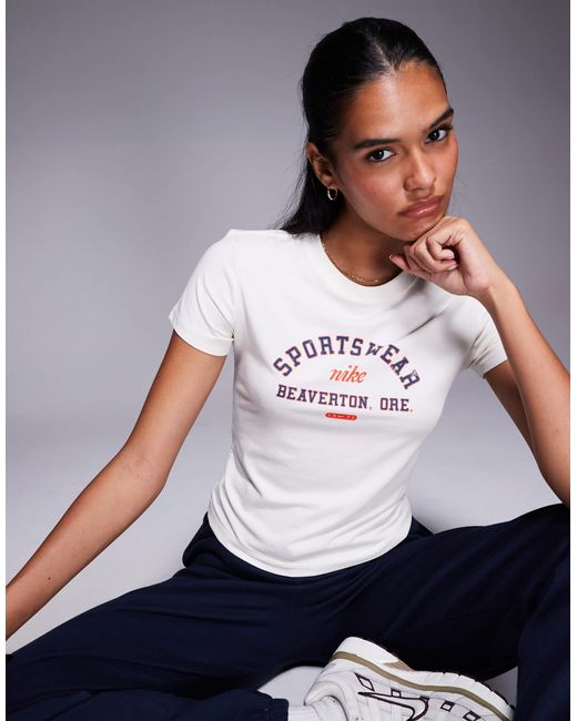 Nike White Phoenix Fleece Slim Graphic T-shirt