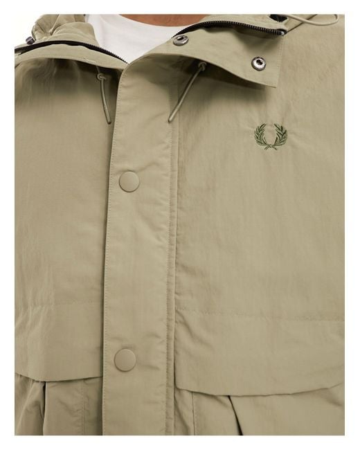 Fred Perry Gray Parka With Hood for men