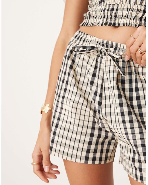 Short d'ensemble à enfiler avec motif à carreaux Brave Soul en coloris Natural