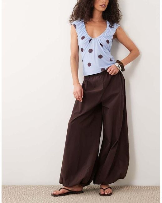 River Island Brown Technical Balloon Pants