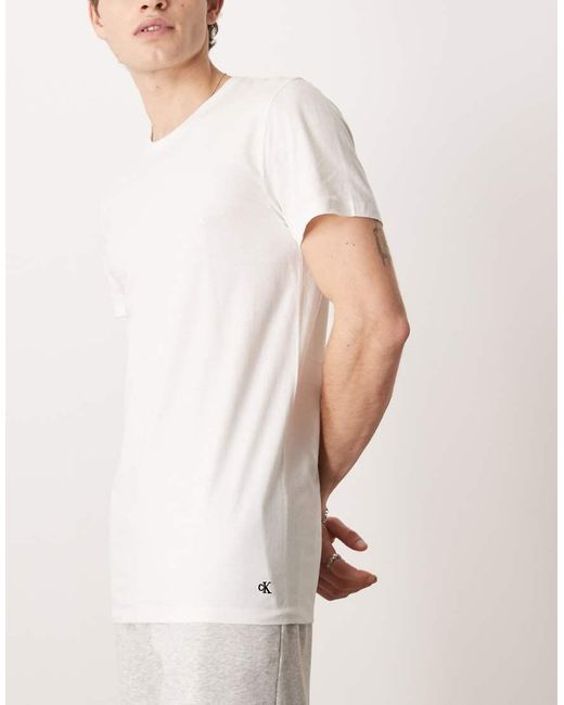 Calvin Klein Natural 3 Pack Loungewear T-shirts for men