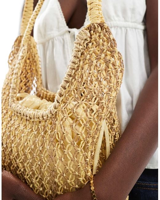 Pull&Bear Natural Rattan Shoulder Bag