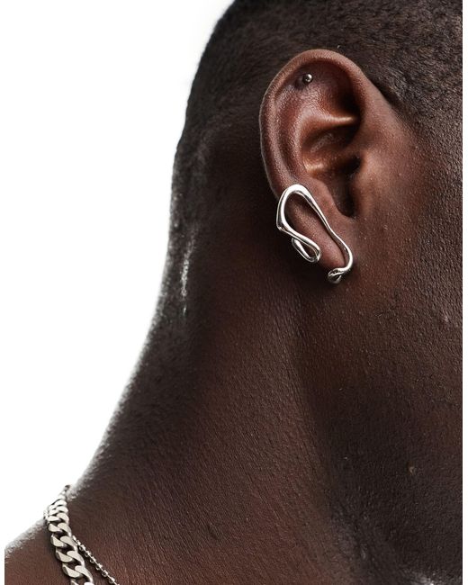 Ear cuff con diseño doble ASOS de hombre de color Brown