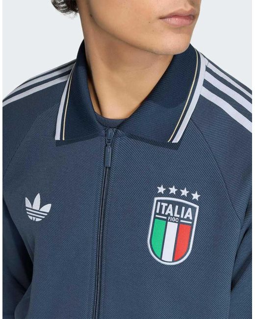 Adidas Originals Blue Italy Away Anthem Jacket for men