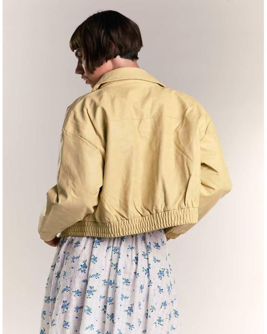 Glamorous Yellow Zip Up Coller Jacket