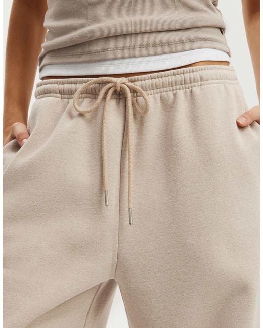 Cotton On Natural Plush Tie Waist Wide Leg Sweatpant
