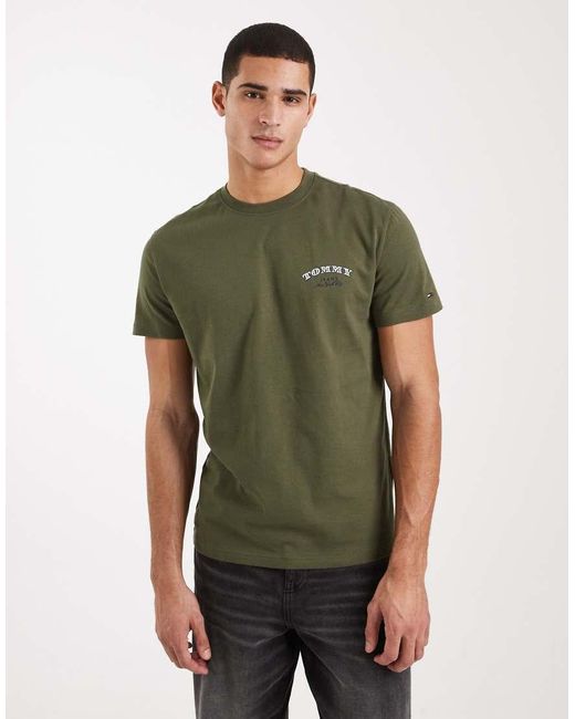 Tommy Hilfiger Green Dollar Stack Logo T-shirt for men